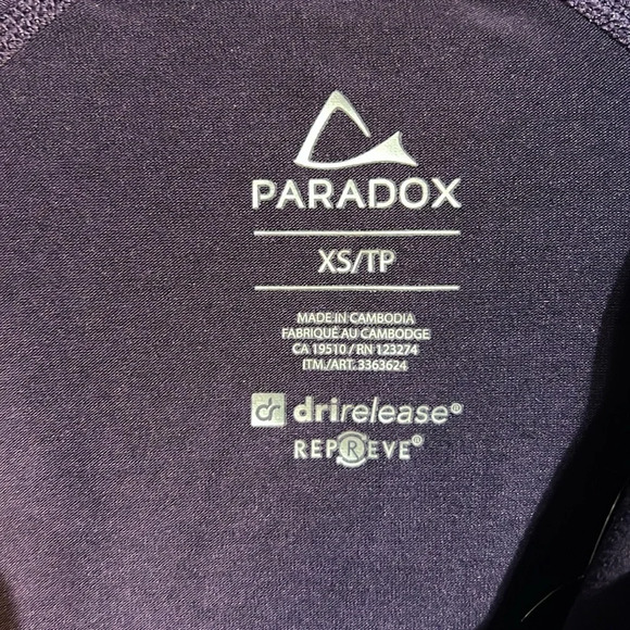 Paradox ladies long sleeve Marino wool blend 1/4 zip top size XS - Picture 6 of 7